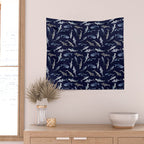 SHARKS PATTERN (NAVY BLUE) Wall Tapestry Gallery Image 2