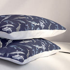 SHARKS PATTERN (NAVY BLUE) Pillow Sham Gallery Image 3