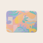 Lemons in Amalfi / Abstract shapes, Pink, Turquoise, Yellow, Lavender Bath Mat Gallery Image 1