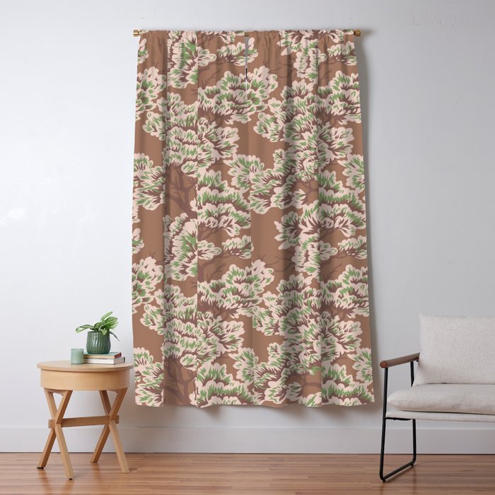 UMBRIA WARM WOODS Inspired by PANTONE 17 1230 Mocha Mousse Window Curtain Gallery Image 5