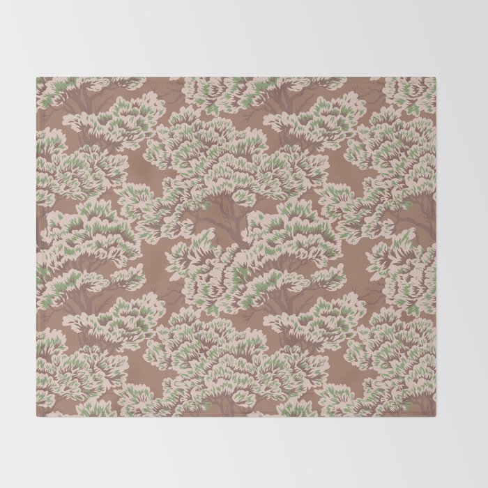 UMBRIA WARM WOODS Inspired by PANTONE 17 1230 Mocha Mousse Throw Blanket Gallery Image 2