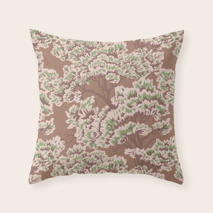 UMBRIA WARM WOODS Inspired by PANTONE 17 1230 Mocha Mousse Throw Pillow Gallery Image 2