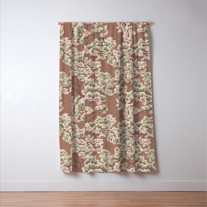 UMBRIA WARM WOODS Inspired by PANTONE 17 1230 Mocha Mousse Window Curtain Gallery Image 3