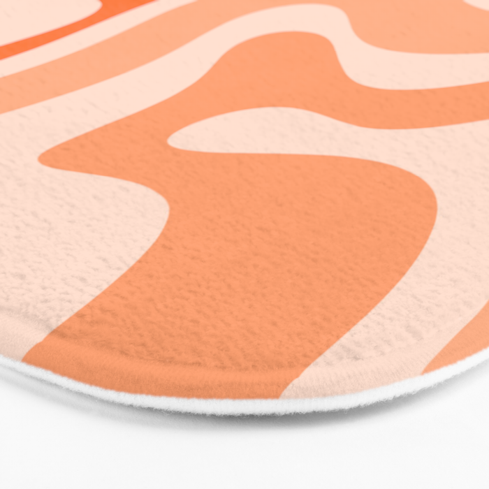 Modern Retro Liquid Swirl Abstract in Tangerine Orange Bath Mat Gallery Image 3