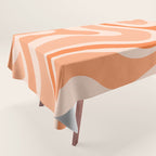 Modern Retro Liquid Swirl Abstract in Tangerine Orange Tablecloth Gallery Image 1