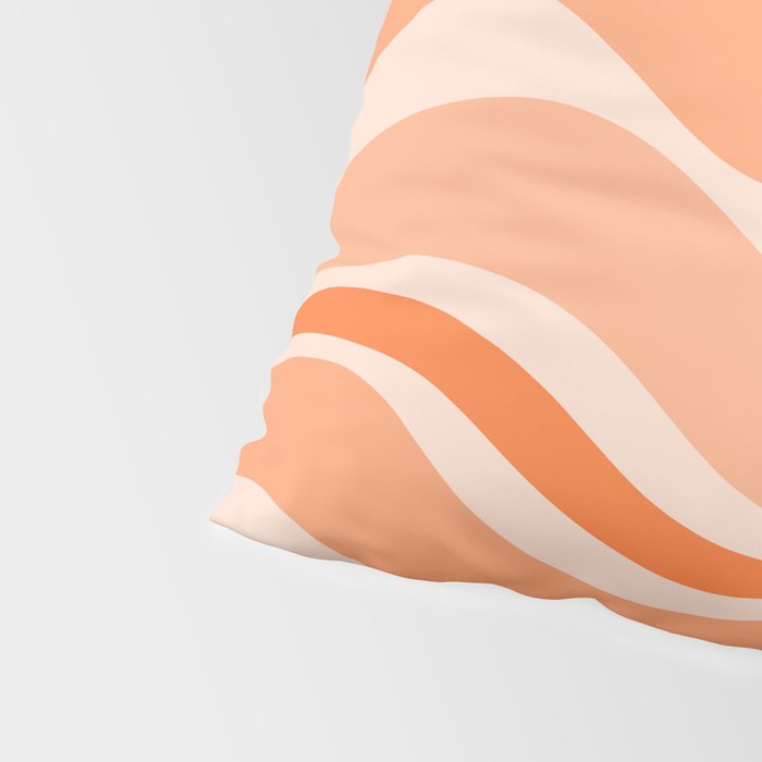 Modern Retro Liquid Swirl Abstract in Tangerine Orange Pillow Sham Gallery Image 4