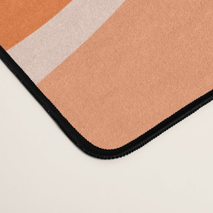 Modern Retro Liquid Swirl Abstract in Tangerine Orange Desk Mat Gallery Image 4