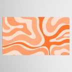 Modern Retro Liquid Swirl Abstract in Tangerine Orange Tablecloth Gallery Image 2