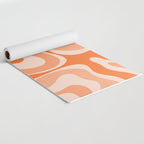 Modern Retro Liquid Swirl Abstract in Tangerine Orange Yoga Mat Gallery Image 2