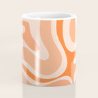 Modern Retro Liquid Swirl Abstract in Tangerine Orange Coffee Mug Gallery Image 4