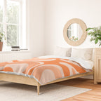 Modern Retro Liquid Swirl Abstract in Tangerine Orange Duvet Cover Gallery Image 2