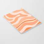 Modern Retro Liquid Swirl Abstract in Tangerine Orange Notebook Gallery Image 3