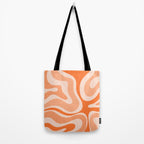 Modern Retro Liquid Swirl Abstract in Tangerine Orange Tote Bag Gallery Image 2