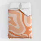 Modern Retro Liquid Swirl Abstract in Tangerine Orange Comforter Gallery Image 6