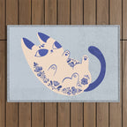 Purrcelin Cat Butt - Charming Delft Pottery Kitty Outdoor Rug Gallery Image 1