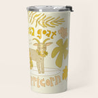 Capricorn surf zodiac sea goat // retro art by surfy birdy Travel Mug Gallery Image 2