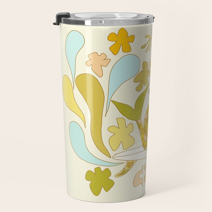 Capricorn surf zodiac sea goat // retro art by surfy birdy Travel Mug Gallery Image 3