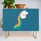 Fat Unicorn on Rainbow Jetpack Credenza Gallery Image 1