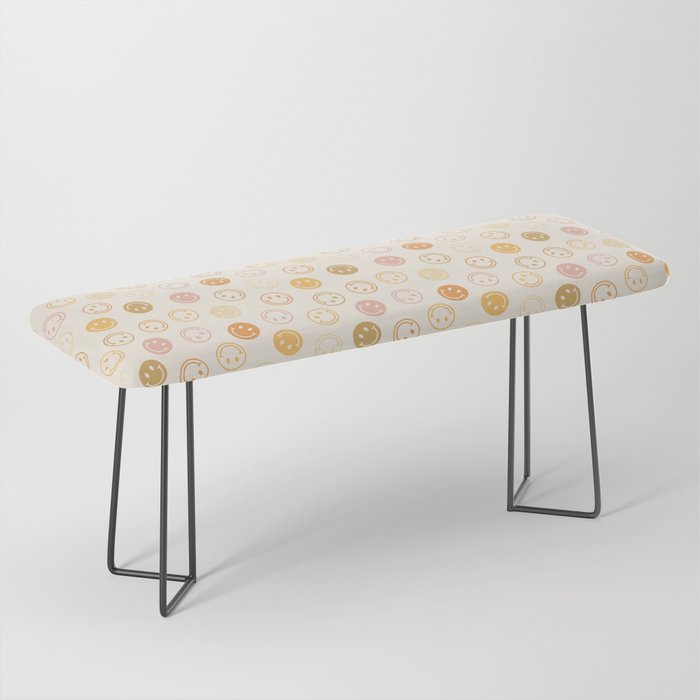 Neutral Smiley Face Pattern Bench