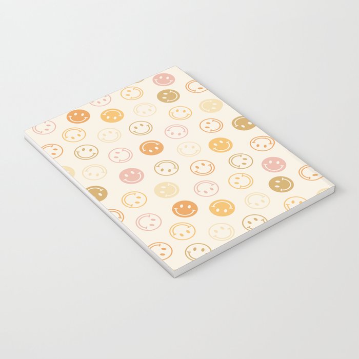Neutral Smiley Face Pattern Notebook Gallery Image 3