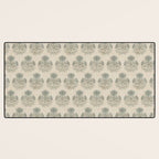 Marigold - sage and dusty blue on linen Desk Mat Gallery Image 3