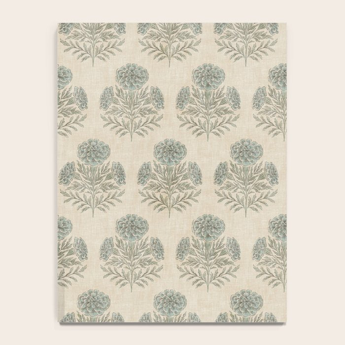 Marigold - sage and dusty blue on linen Notebook Gallery Image 4