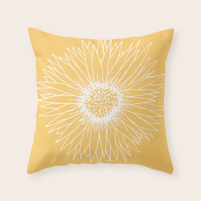 Minimalist Sunflower Throw Pillow Gallery Image 6