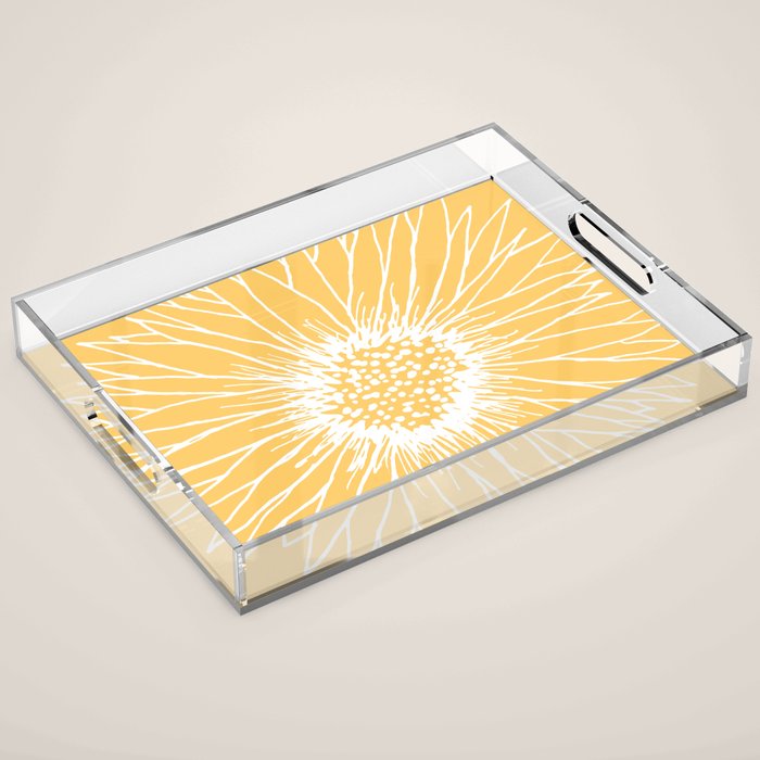 Minimalist Sunflower Acrylic Tray Gallery Image 1