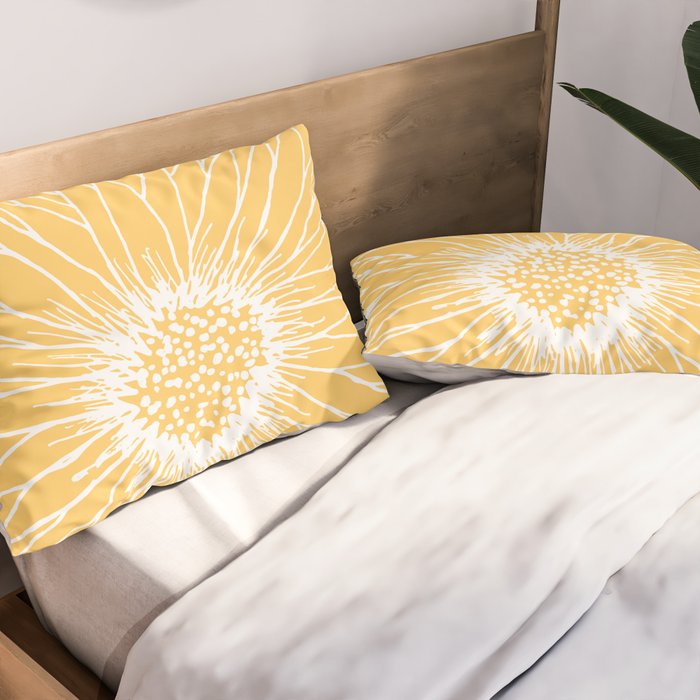 Minimalist Sunflower Pillow Sham Gallery Image 2
