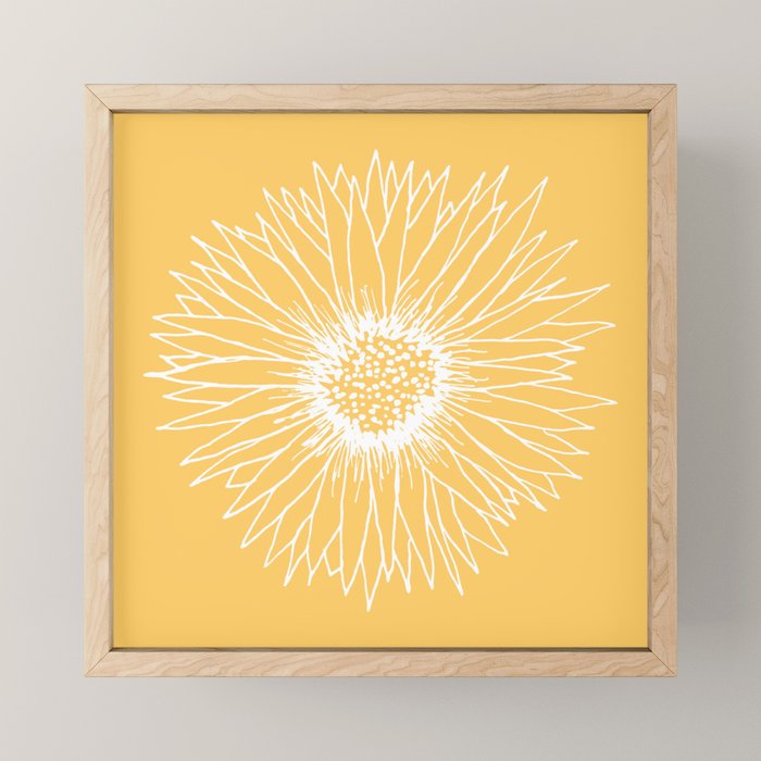 Minimalist Sunflower Mini Art Print Gallery Image 1
