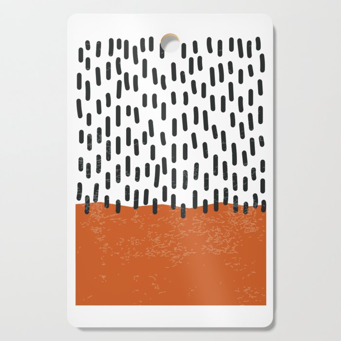 White Background Mid Century Modern Minimalist Rothko Inspired Color Field Red Rain With Lines Geometric Style Cutting Board Gallery Image 1