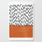 White Background Mid Century Modern Minimalist Rothko Inspired Color Field Red Rain With Lines Geometric Style Cutting Board Gallery Image 1
