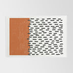 White Background Mid Century Modern Minimalist Rothko Inspired Color Field Red Rain With Lines Geometric Style Rug Gallery Image 2