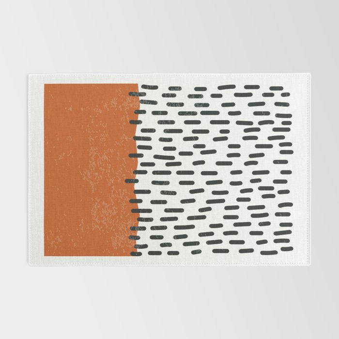 White Background Mid Century Modern Minimalist Rothko Inspired Color Field Red Rain With Lines Geometric Style Rug Gallery Image 2