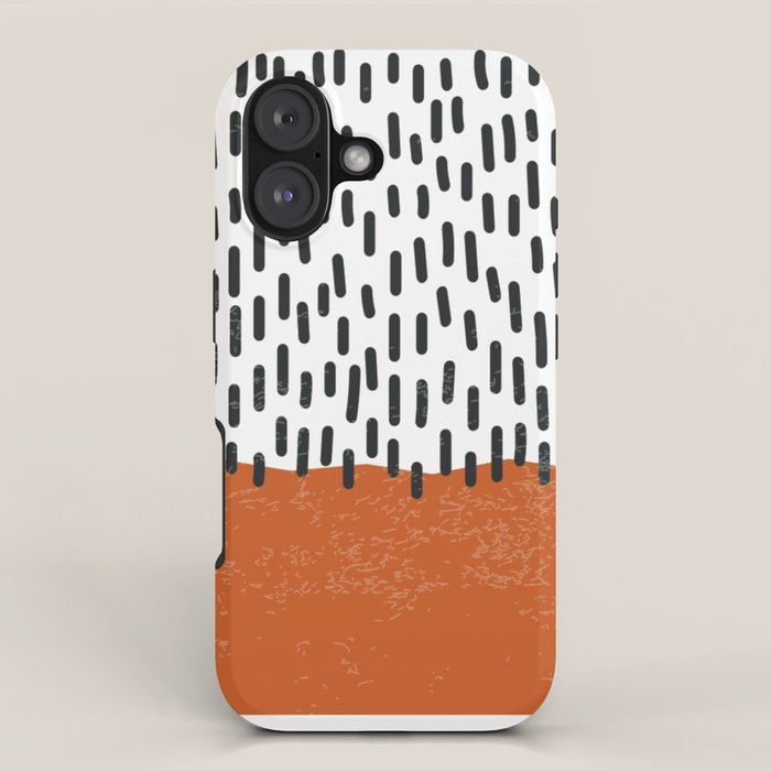 White Background Mid Century Modern Minimalist Rothko Inspired Color Field Red Rain With Lines Geometric Style iPhone Case Gallery Image 1