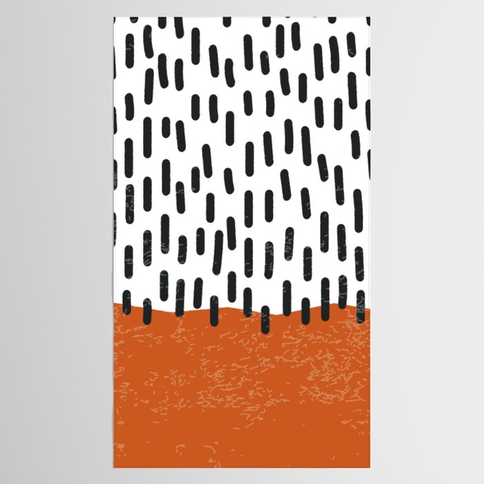 White Background Mid Century Modern Minimalist Rothko Inspired Color Field Red Rain With Lines Geometric Style Tablecloth Gallery Image 2