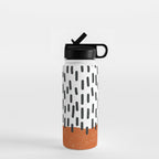 White Background Mid Century Modern Minimalist Rothko Inspired Color Field Red Rain With Lines Geometric Style Water Bottle Gallery Image 1