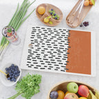 White Background Mid Century Modern Minimalist Rothko Inspired Color Field Red Rain With Lines Geometric Style Cutting Board Gallery Image 2