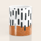 White Background Mid Century Modern Minimalist Rothko Inspired Color Field Red Rain With Lines Geometric Style Coffee Mug Gallery Image 4