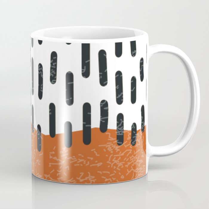 White Background Mid Century Modern Minimalist Rothko Inspired Color Field Red Rain With Lines Geometric Style Coffee Mug Gallery Image 1