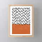 White Background Mid Century Modern Minimalist Rothko Inspired Color Field Red Rain With Lines Geometric Style Mini Art Print Gallery Image 1