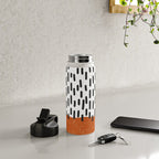 White Background Mid Century Modern Minimalist Rothko Inspired Color Field Red Rain With Lines Geometric Style Water Bottle Gallery Image 4