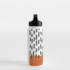 White Background Mid Century Modern Minimalist Rothko Inspired Color Field Red Rain With Lines Geometric Style Water Bottle Gallery Image 3