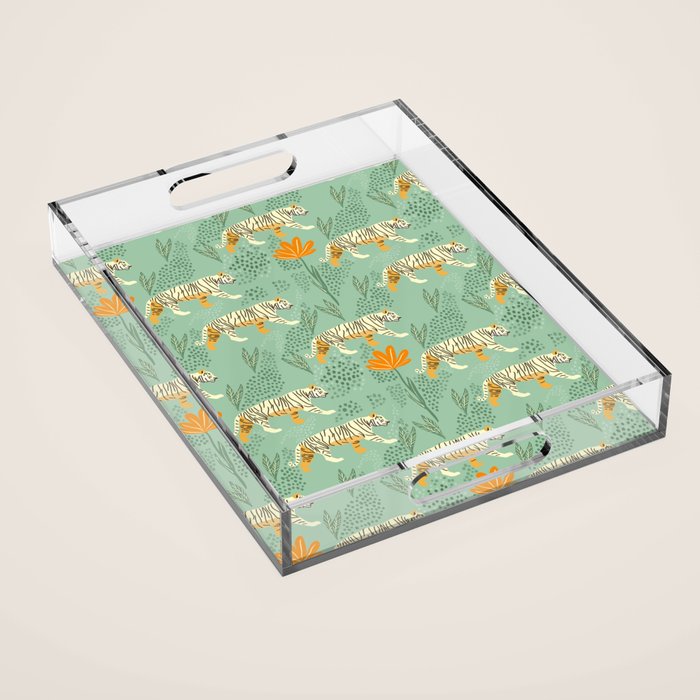 The tiger pattern Acrylic Tray Gallery Image 1