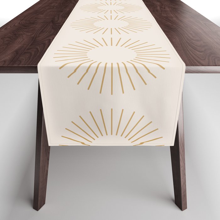 Minimalist Sunray Pattern XIV Natural Neutral Table Runner Gallery Image 1