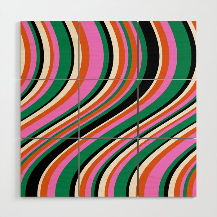 Wavy Stripes XIV - Bold Retro Wood Wall Art Gallery Image 1