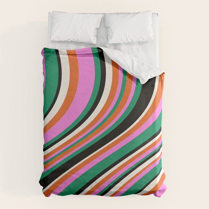 Wavy Stripes XIV - Bold Retro Duvet Cover Gallery Image 1