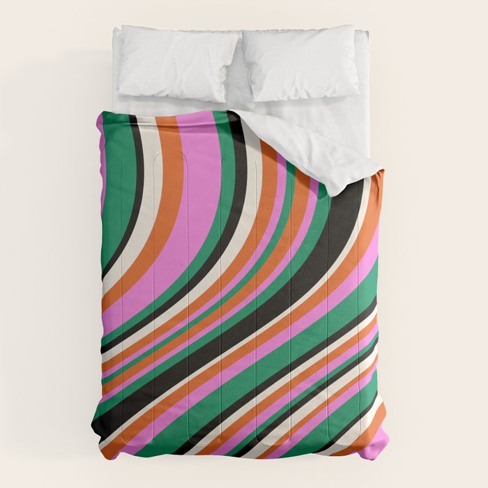 Wavy Stripes XIV - Bold Retro Comforter Gallery Image 1