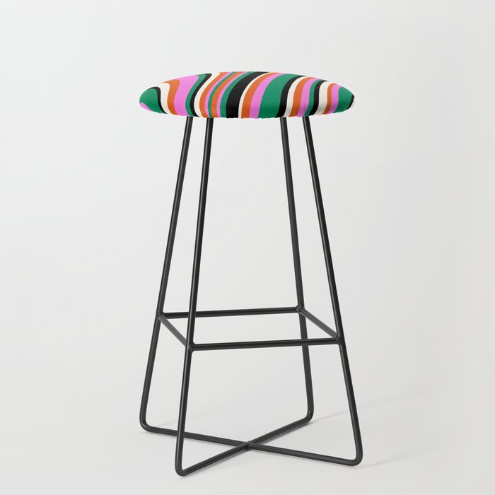 Wavy Stripes XIV - Bold Retro Stool Gallery Image 1