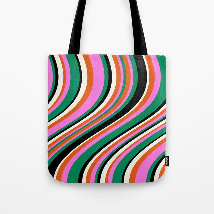 Wavy Stripes XIV - Bold Retro Tote Bag Gallery Image 1
